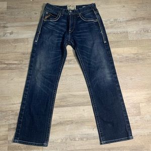 Ariat M5 Straight Fit Straight Leg Mens Jeans Tag 30x30 Dark Wash Blue